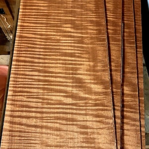 10 Sheets Stunning Fiddleback Makore Veneer 24&quot; x 10”