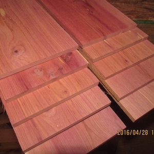 Ten 12&quot; X 3&quot; X 1/8&quot; Thin Eastern Red Cedar