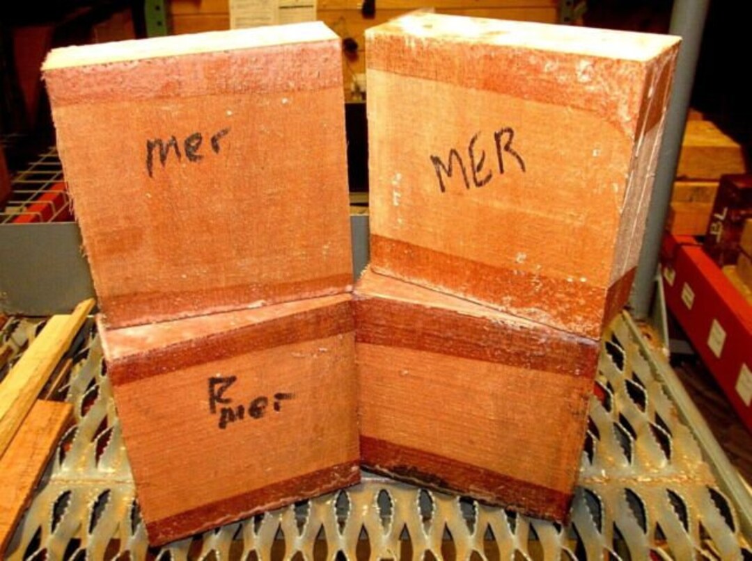 Four Exotic KILN Dried RED MERANTI Bowl Blanks Lumber Wood Turning 6 X