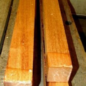 Four Large Kiln Dried Exotic Genuine MAHOGANY Turning Lathe Wood BLOCKS  2" X 2" X 24"