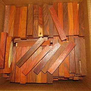 FIVE (5) PIECES Beautiful Kiln Dried COCOBOLO Pen Lathe Blanks 5" X 3/4" X 3/4"