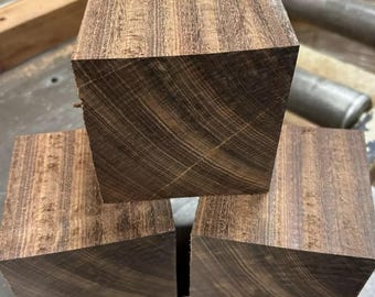 Three Beautiful Exotic Kiln Dried RED QUEBRACHO Blanks Lathe Turning Cube ~4" X 4" X 4"