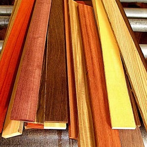15 Pieces Random Exotic & Domestic 2&quot; Wide Lumber 24&quot; Lengths