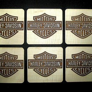 6 Pieces Harley Davidson Maple Coaster Blanks 4&quot;