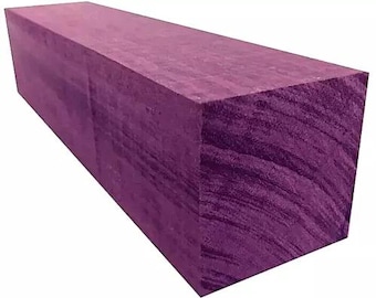Una exótica pieza de madera para torneado PURPLEHEART SECADA EN HORNO, de 4” x 4” x 24”