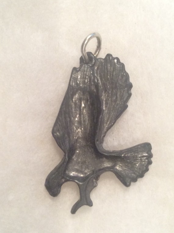 HAWK CHARM or PENDANT Bird of Prey  - in Etched M… - image 4