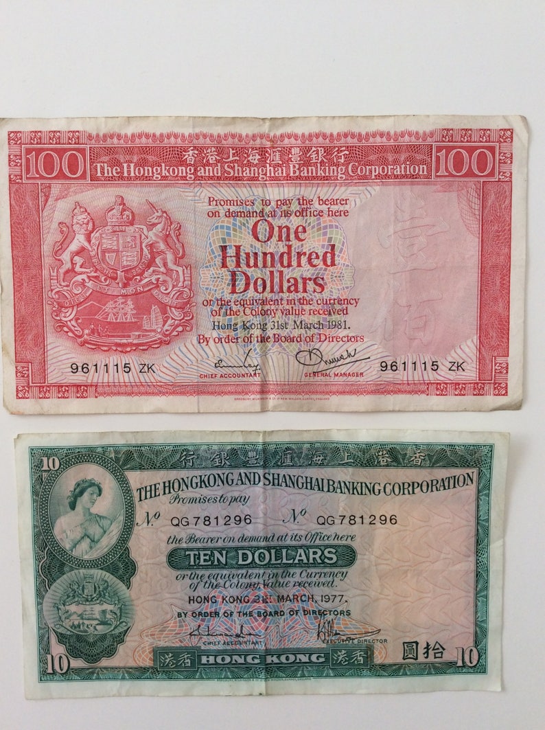 COLLECTIBLE HONG KONG Dollars Currency Banknotes Legal Tender - Etsy