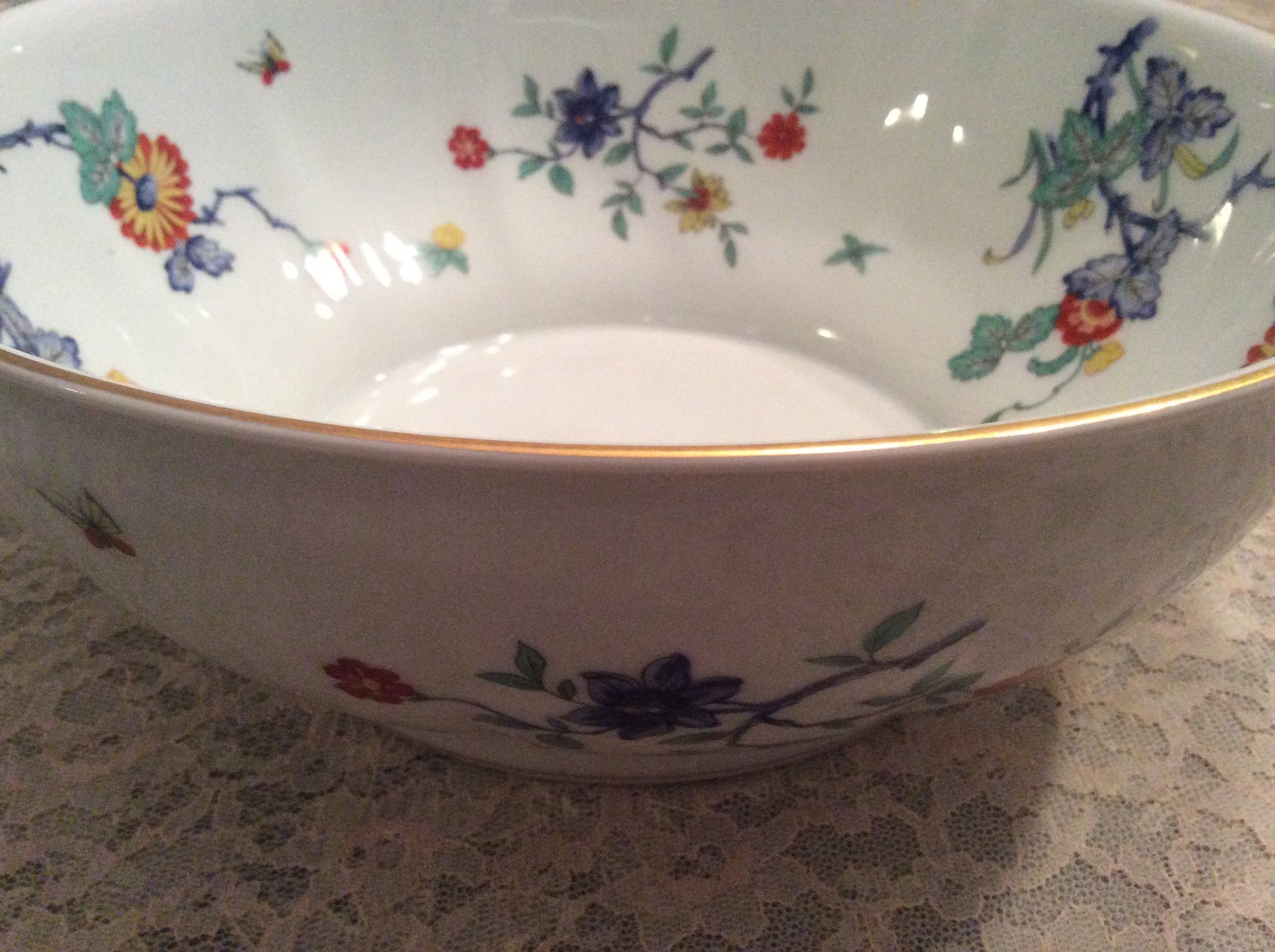 HAVILAND LIMOGES SHALIMAR Pattern Large Salad, Pasta or Serving Bowl