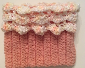BOOT TOPPERS LEGWARMERS Cuffs Peach Sport and Baby Sayelle with Pompadour Parfait Print Scallops