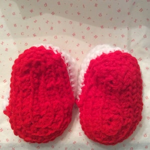 RED and WHITE SANDALS Booties Unisex with Red Car Button image 3