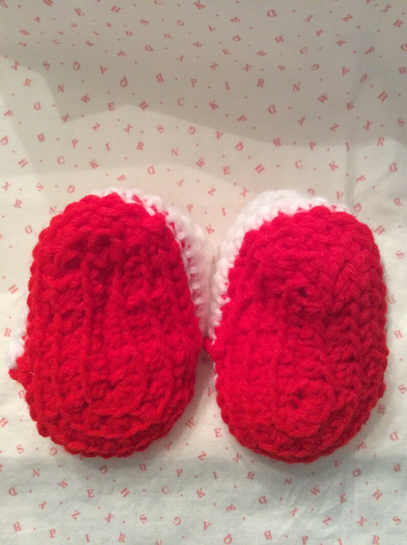 RED and WHITE SANDALS Booties Unisex with Red Car Button image 3