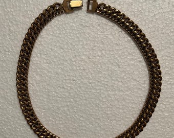 CORO VINTAGE NECKLACE Chain Design Choker 13 inches