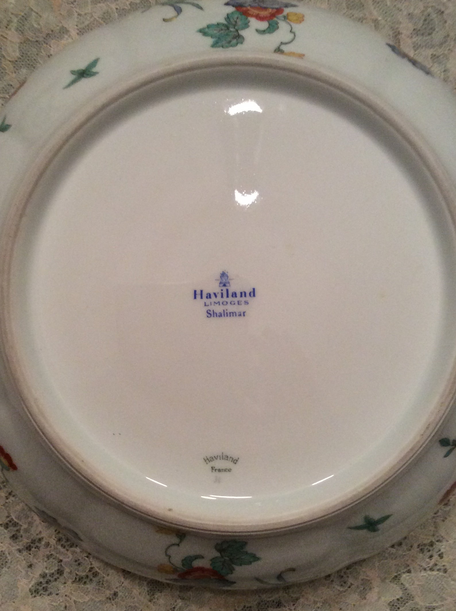 HAVILAND LIMOGES SHALIMAR Pattern Large Salad, Pasta or Serving Bowl