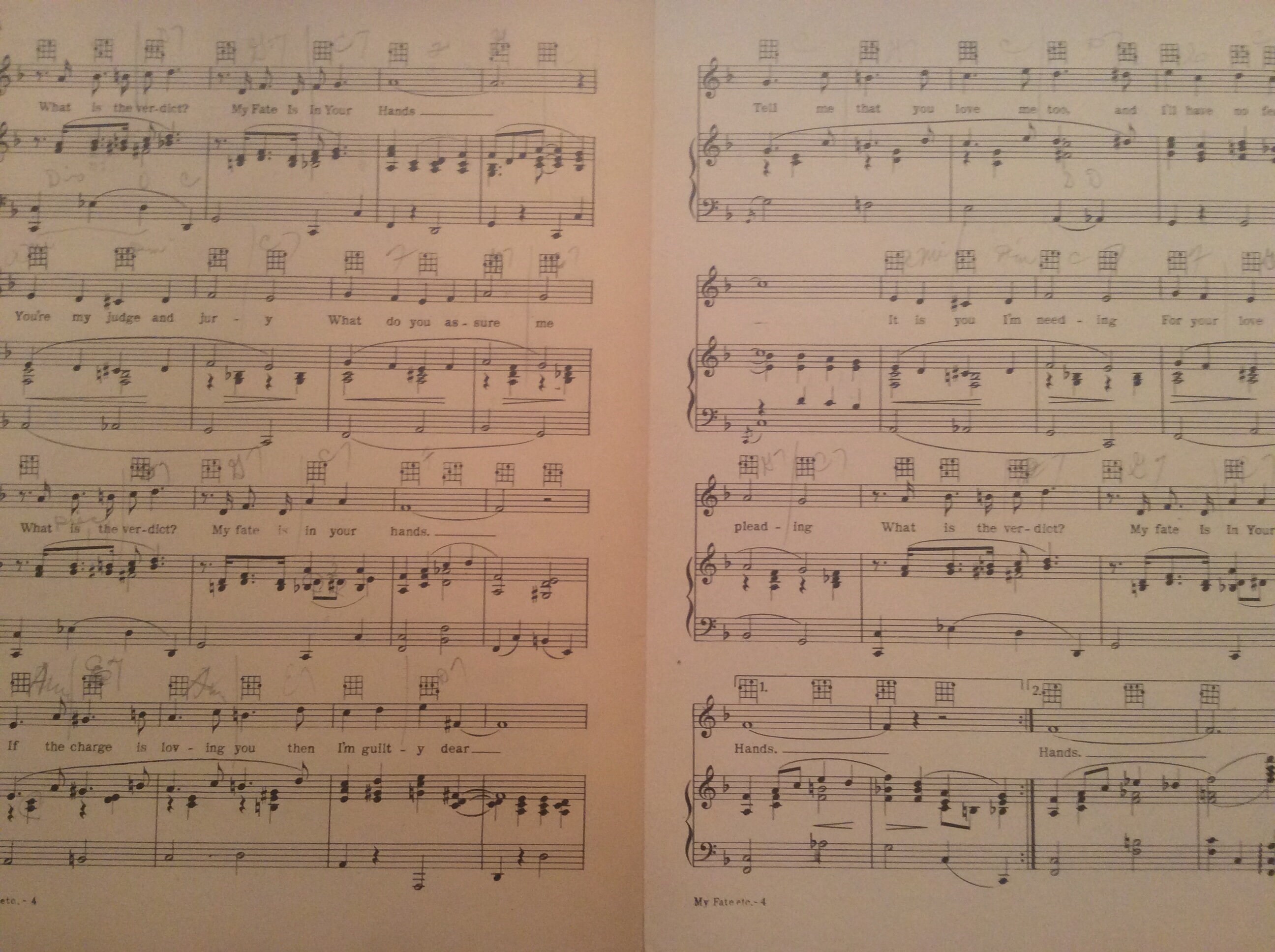 MY FATE is in YOUR Hands, Andy Razaf and Thomas Waller 1928 Sheet Music ...