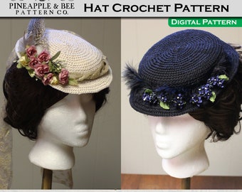 Late 1860’s Victorian Crochet Hat, DIGITAL PDF Sewing Pattern / 19th Century Historical Hat Pattern, c. 1867-1869