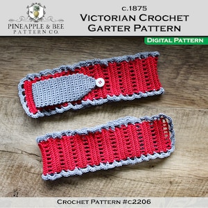 Victorian Crochet Garter, DIGITAL PDF Pattern / 19th Century Historical Garter Pattern, c. 1875