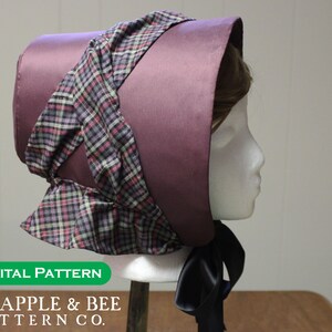 1840’s Victorian Poke Bonnet, DIGITAL PDF Sewing Pattern / 19th Century ...
