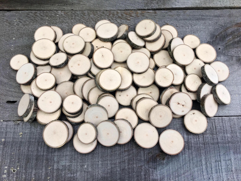 100 Maple wood slices .75 1.25 image 1