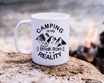 Camping break from reality ceramic mug