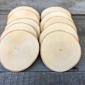 10 Birch wood slices 3.75&quot; - 4.5&quot;