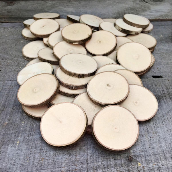 50 Maple wood slices 2" - 2 3/8"