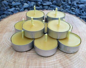 100% pure beeswax tea light candles set of 25