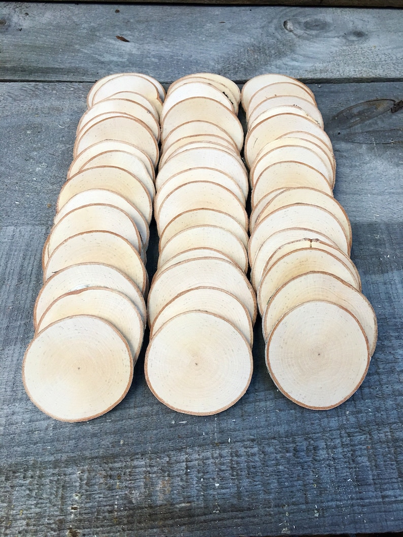 50 Birch wood slices 2.5' - 3.25' 