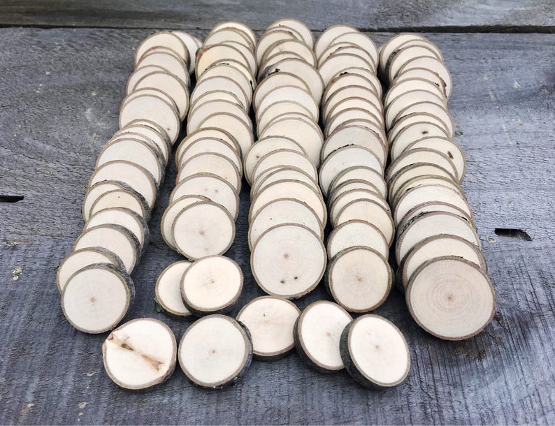 100 Maple wood slices .75 1.25 image 2