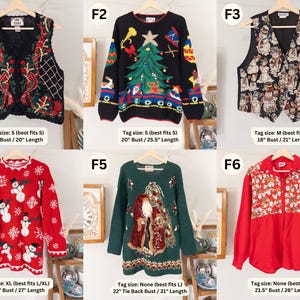 Vintage Christmas Sweater Embroidered Ugly Christmas Vest Tacky Christmas Party Reindeer Snowman Penguin Santa Claus Gingerbread Embroidery image 7