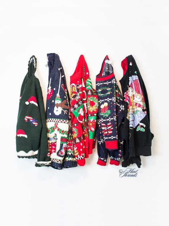 Vintage Christmas Sweater Embroidered Ugly Christmas Vest Tacky Christmas Party Reindeer Snowman Penguin Santa Claus Gingerbread Embroidery