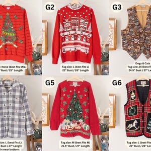 Vintage Christmas Sweater Embroidered Ugly Christmas Vest Tacky Christmas Party Reindeer Snowman Penguin Santa Claus Gingerbread Embroidery image 8