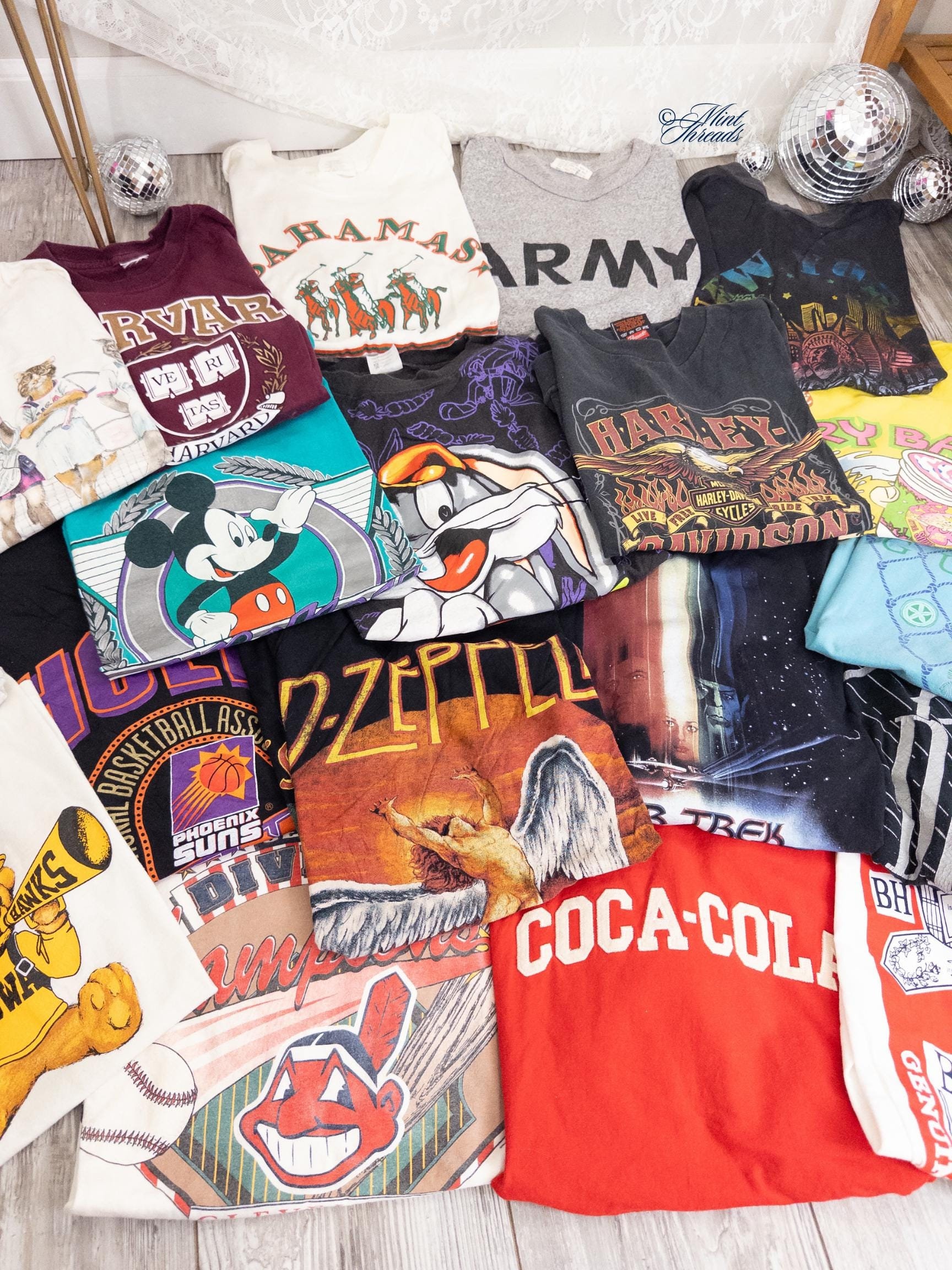 Vintage Graphic Tees 70s 80s 90s 2000s Retro Unisex T-shirt Old Worn In T Shirts Novelty Soft Band Concert Sports National Parks Animal Wolf