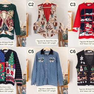 Vintage Christmas Sweater Embroidered Ugly Christmas Vest Tacky Christmas Party Reindeer Snowman Penguin Santa Claus Gingerbread Embroidery image 4