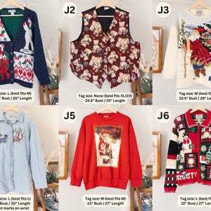 Vintage Christmas Sweater Embroidered Ugly Christmas Vest Tacky Christmas Party Reindeer Snowman Penguin Santa Claus Gingerbread Embroidery image 11