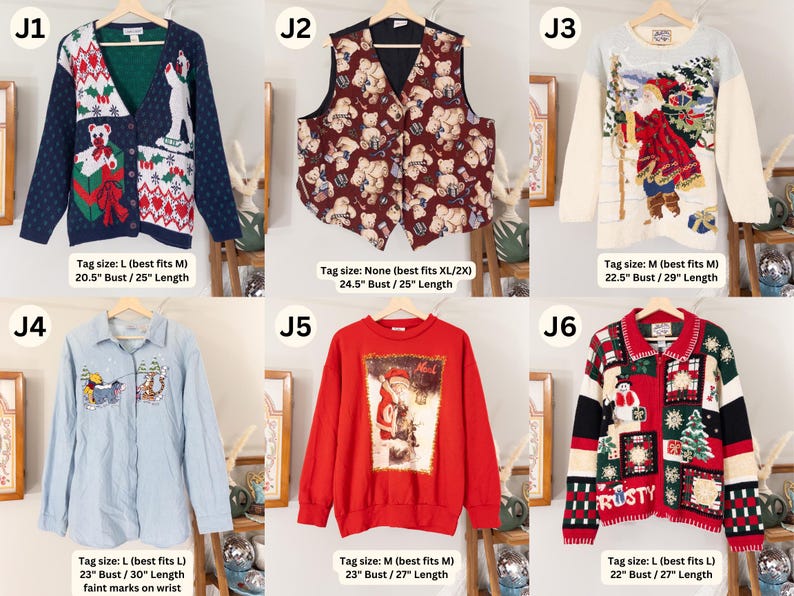 Vintage Christmas Sweater Embroidered Ugly Christmas Vest Tacky Christmas Party Reindeer Snowman Penguin Santa Claus Gingerbread Embroidery image 11