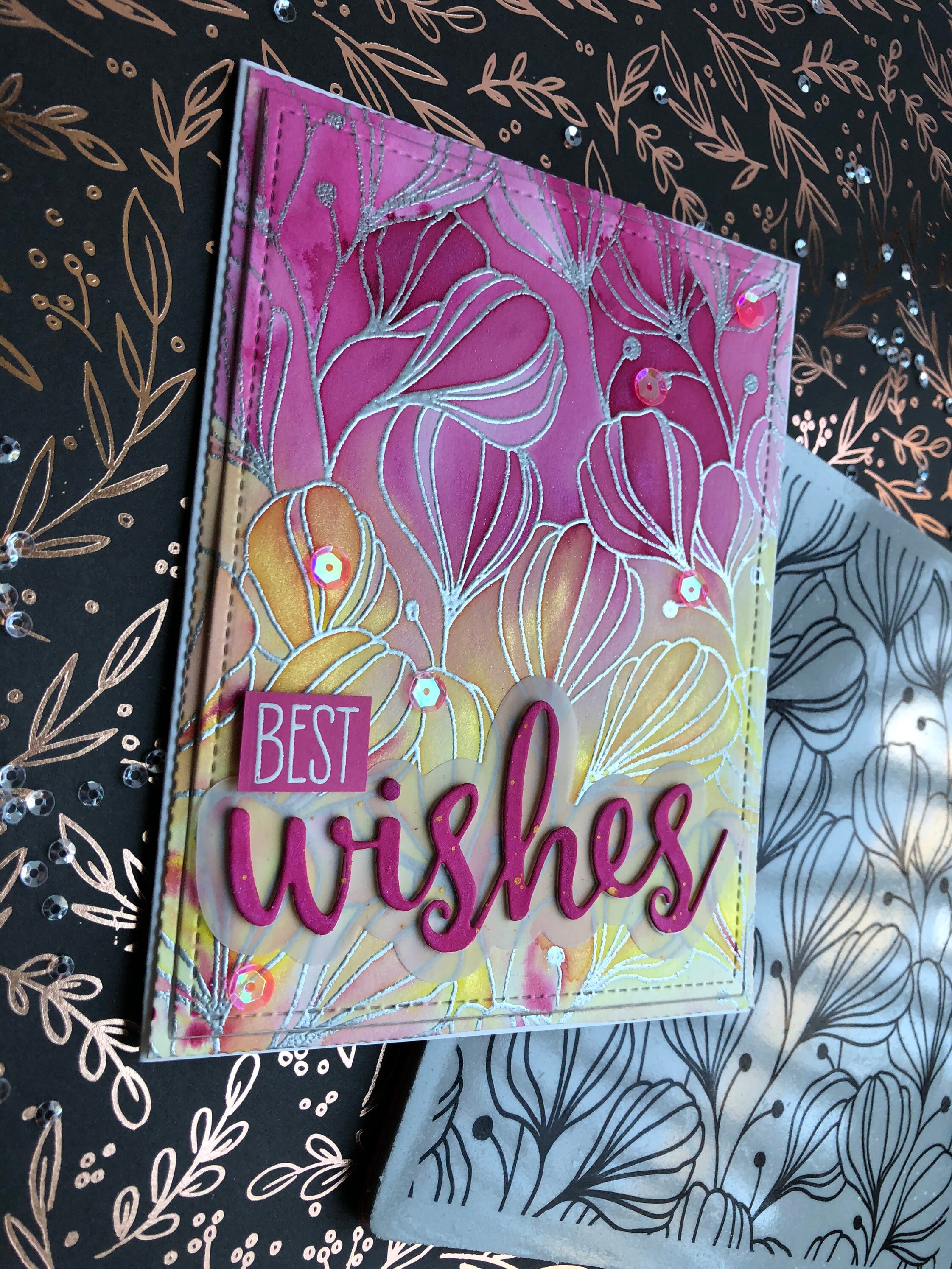 Handmade Floral Best Wishes Card Etsy
