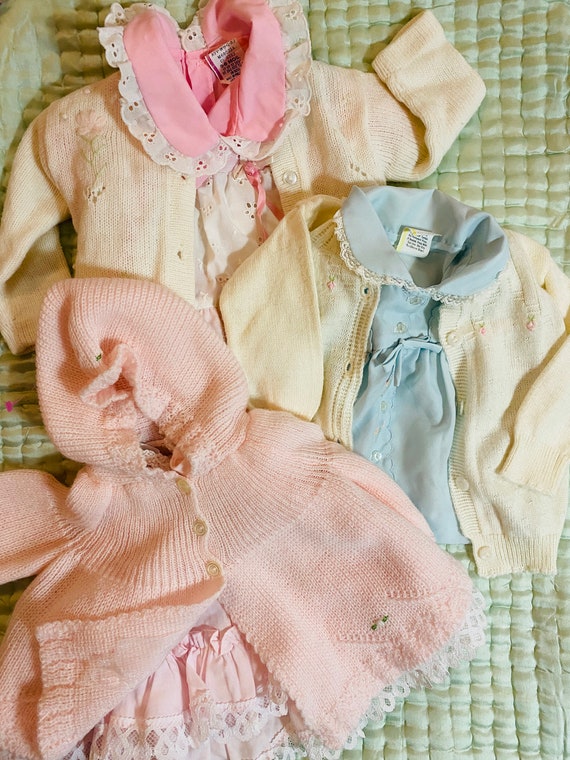 Mystery Bundle Newborn-6mo Baby Dresses Plus Swea… - image 4