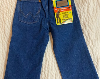 NOS/NWT** Jean bootcut vintage pour tout-petits Pro-Rodeo, taille 2T, étiquettes originales, livret American Pro-Rodeo toujours dans la poche, denim de coton bleu