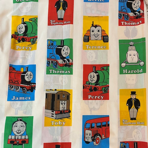 Thomas The Tank Engine Vintage 1992 Twin Size Flat Sheet Train Bedding