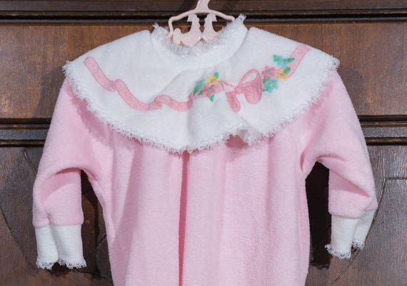 Vintage Little Me Sleeper, 1970s Baby Girl Sleeper