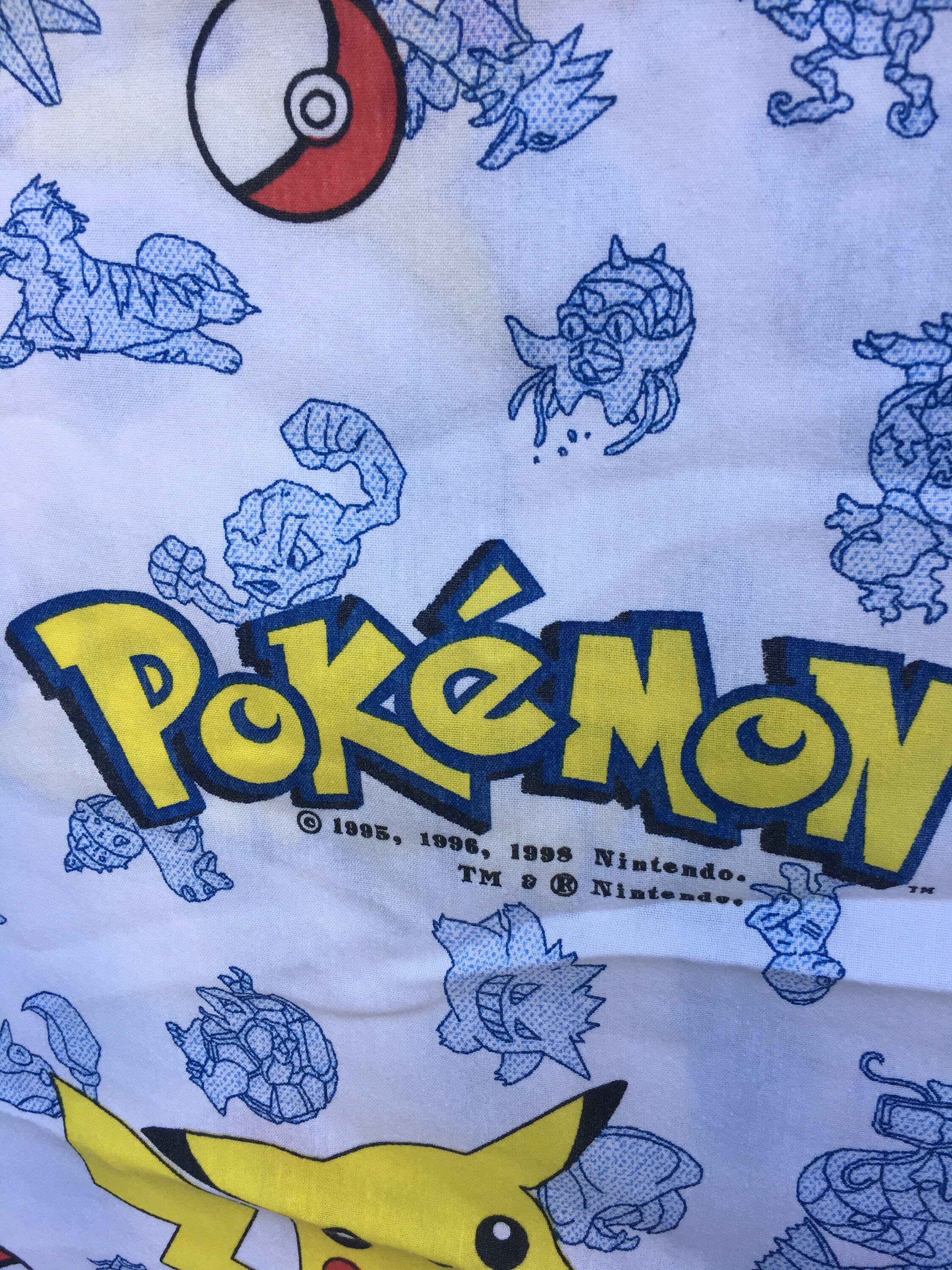 Vintage Pokeman Bed Sheet Pokemon Twin Flat Sheet 1995 Etsy