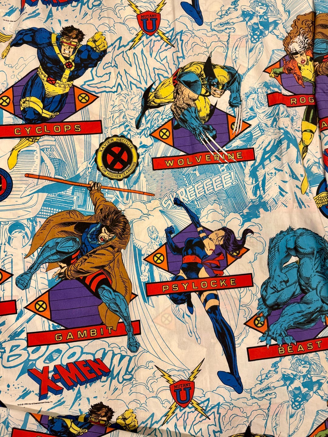 RARE Vintage "x Men" Bed Sheet, Twin Flat, 1994, Like New, Gambit ...