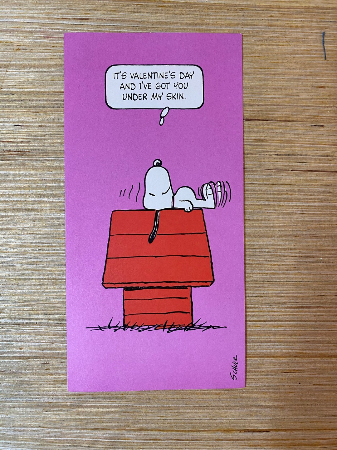 Vintage Hallmark Snoopy Valentine's Day Card, 1970s, 4.5in X 9in