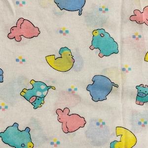 NWOP * Lençol de berço de malha com estampa clássica vintage Carters, década de 1990, lençol com estampa animal pastel muito fofo, feito nos EUA, enviado gratuitamente