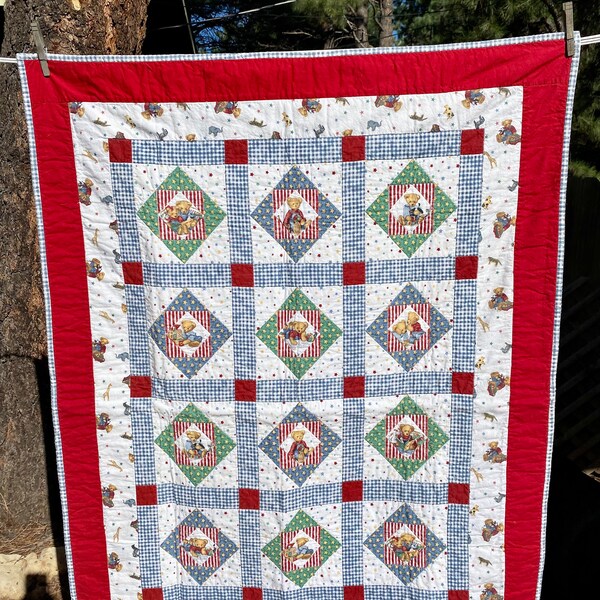 Blue Jean Teddy Etsy