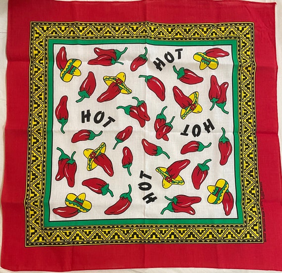 Vintage Hot Chili Pepper Bandana New Without Tags Etsy