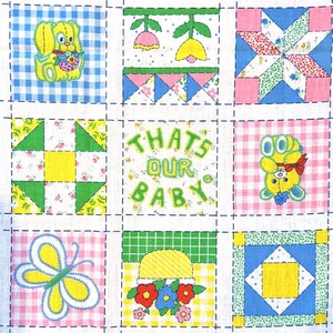 Tela vintage "That's My Baby" con estampado de patchwork, tela para edredón de bebé con bonito diseño de cuadros vichy y patchwork, poliéster/algodón, 1,5 yardas x 44 pulgadas, envío gratis.