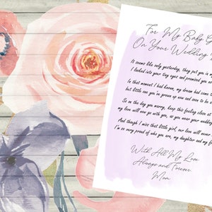 Letter to the Bride / On Your Wedding Day / Daughter / Wedding / Wedding Gift / Purple