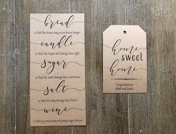 Housewarming Gift Basket Poem Tags Bread Candle Sugar Salt Housewarming Gift Basket Poem Tags, Housewarming Basket With Bread Salt Wine