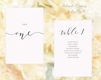 Wedding Seating Chart Cards / Table Number Signs / Printed / Rustic / Table Numbers / Table Name Cards / Guest Names